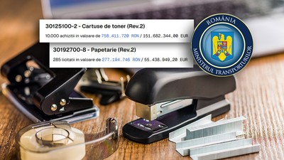 Colaj contracte birotica ministerul transporturilor, foto ilustrativ shutterstock_2509600117