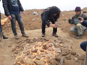 Ceramică găsită la marginea Constanței în pământul excavat de pe șantier