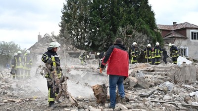 Casă distrus în Ucraina, în urma unui atac rusesc