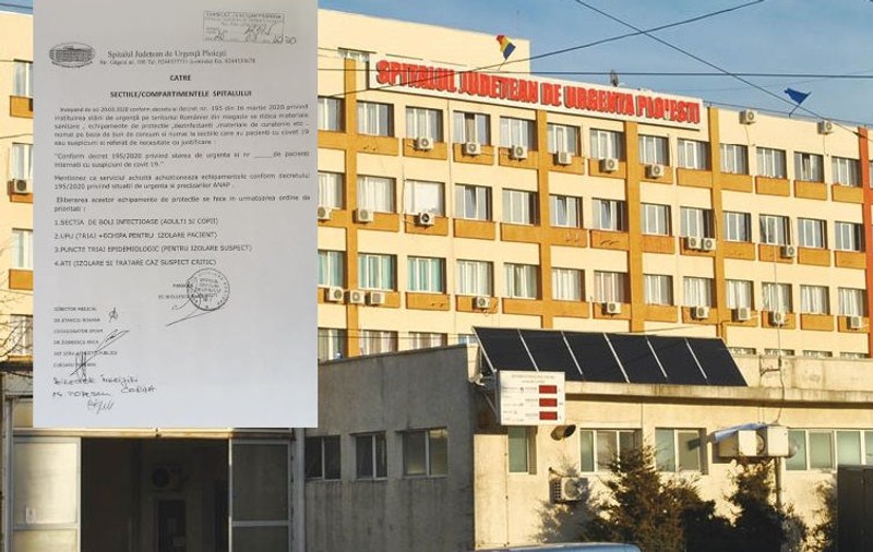 Documente interne despre COVID-19 din Spitalul Județean Ploiești. Medicii arată că doar o parte din ei au acces la echipamente de protecție