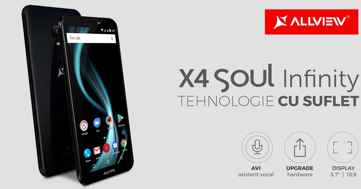 Allview lansează asistentul digital AVI, primul asistent vocal românesc, dotat cu inteligență artificială. Smartphone Allview X4 Soul Infinity