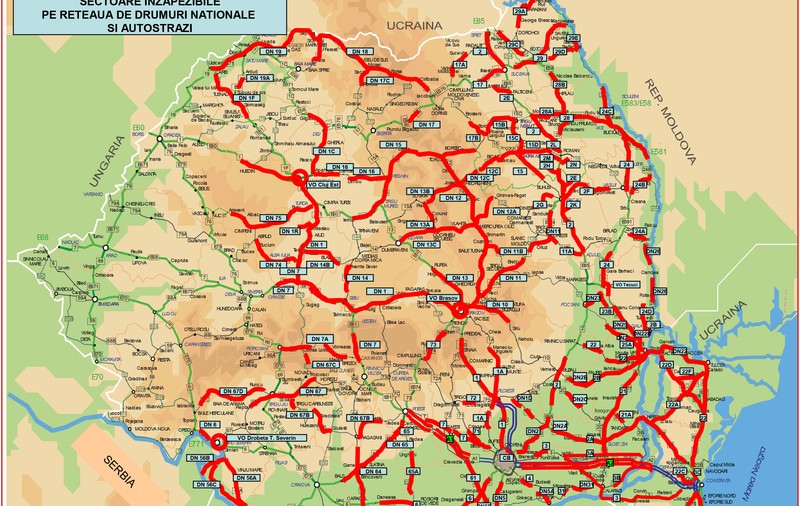 CODUL PORTOCALIU DE NINSORI FACE PRĂPĂD! Iată HARTA drumurilor PE CARE TREBUIE SĂ LE EVITAȚI 