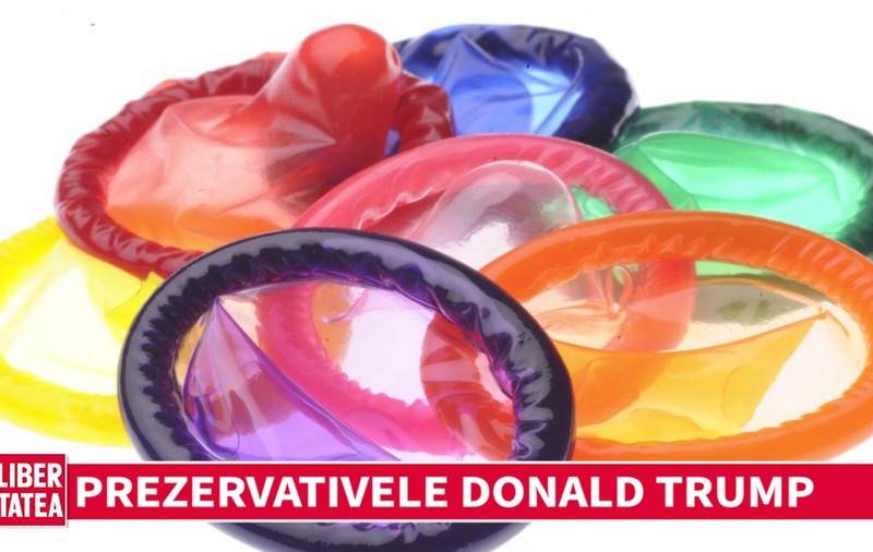 Magnatul american Donald Trump a ajuns imagine pe... prezervative | VIDEO