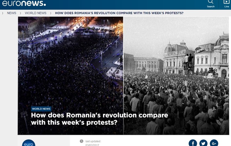 Euronews: Cum se compară Revoluția din ’89 cu protestele din această săptămână