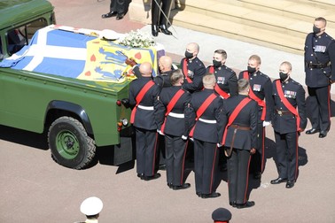 Sicriul în care se află prințul Philip, la capela St. George FOTO: EPA