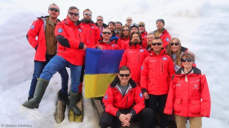 Cercetătorii stației Vernadsky. foto: Facebook Ukrainian Antarctic Expedition