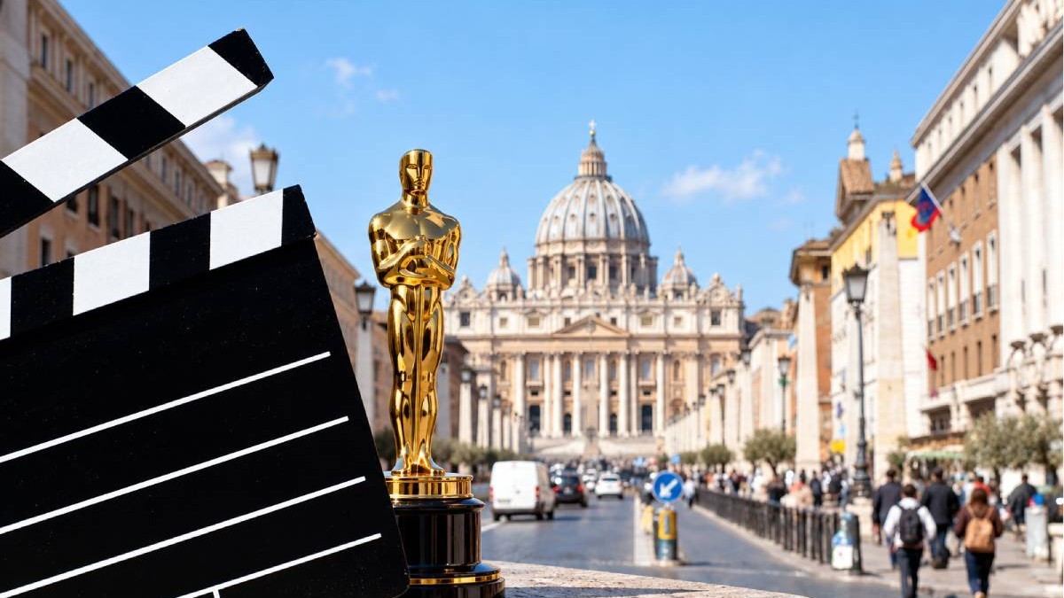 Pentru prima dată în istorie, Vaticanul intră în cursa pentru Oscar cu un film despre un tânăr care și-a pierdut fratele. Sursă foto: Getty Images / imagine prelucrată cu ajutorul Inteligenței Artificiale