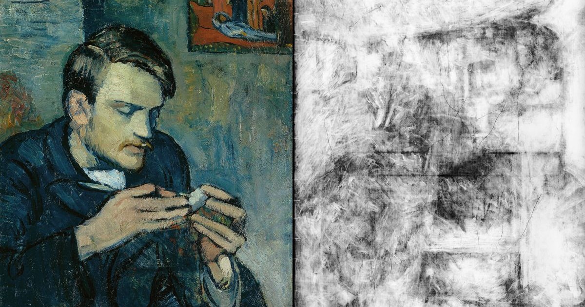 Imagine cu raze X a Portretului lui Mateu Fernández de Soto, Departamentul de Conservare, Institutul de Artă Courtauld, Londra
