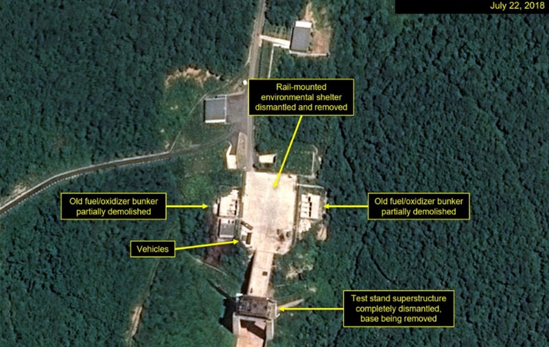 Primele imagini cu baza de lansare de rachete din Coreea de Nord aflată în proces de destructurare după discuțiile Trump-Kim