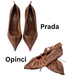 Pantofii Prada seamănă cu opincile tradiționale românești. Foto: Facebook/ La blouse roumaine.