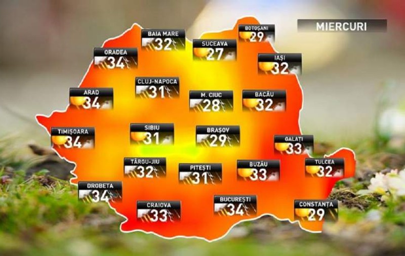 Prognoza meteo pentru 22 august. ANM anunţă caniculă şi ploi torenţiale după-amiază