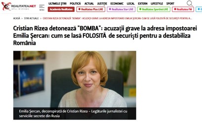 Articolul publicat pe site-ul televiziunii Realitatea TV