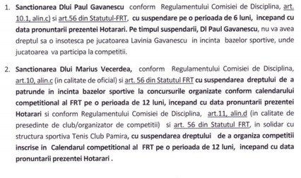 Sancțiunea primită de Vecerdea și Găvănescu