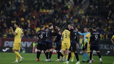 Imagine de la meciul România-Kosovo.