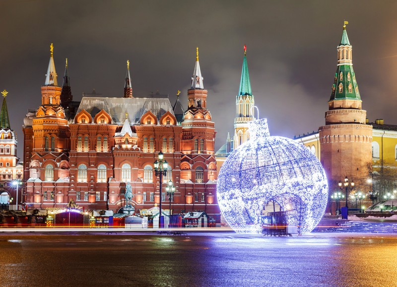 Moscova, luminată de Sărbători. Foto: 123rf