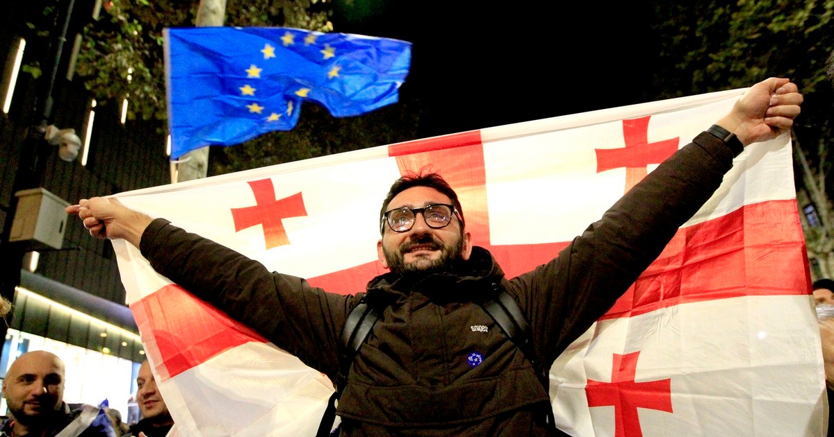 Manifestație pro-UE în Georgia cu o săptămână înainte de alegeri Foto: Profimedia
