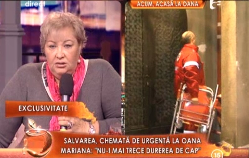 Oana, pe targă, mama ei, în direct, la TV: "Nu îi trece durerea de cap! Mai am puţin şi îmi fac şi eu o injecţie"