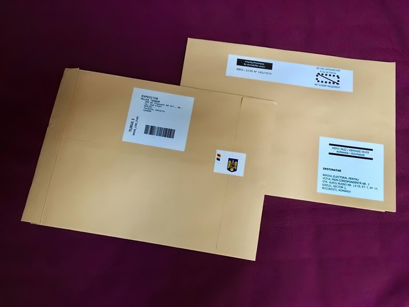 Plicurile cu destinația Biroul Electoral Central pentru votul prin corespondență
