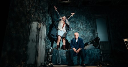 Sebastian Marina și Sorin Dinculescu, cele două personaje principale ale piesei. Foto: Volker Vorneh