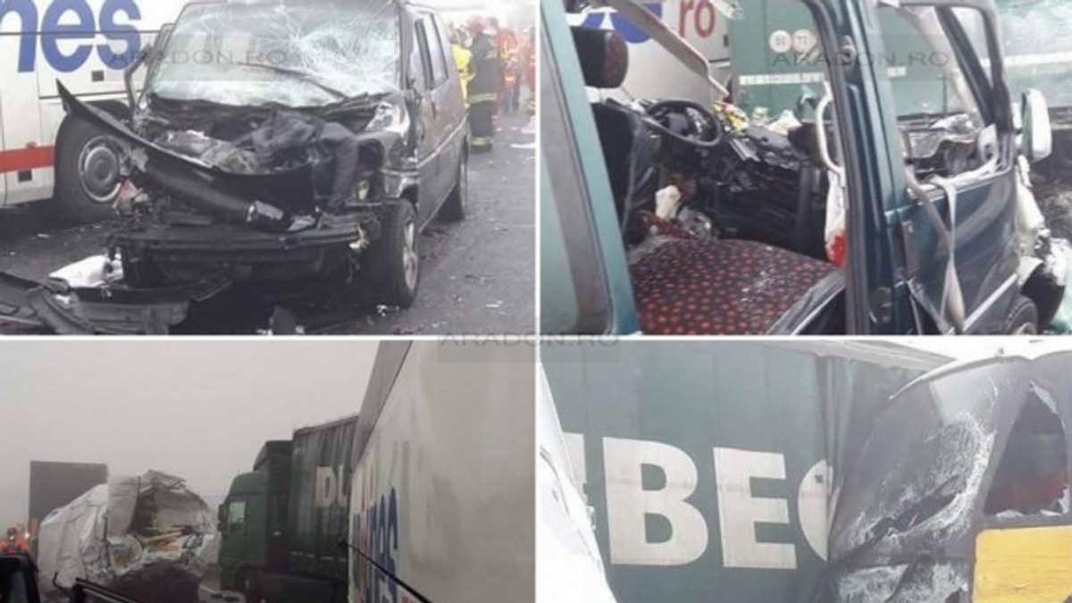 Autocar românesc accident in Ungaria, 15 februarie 2017