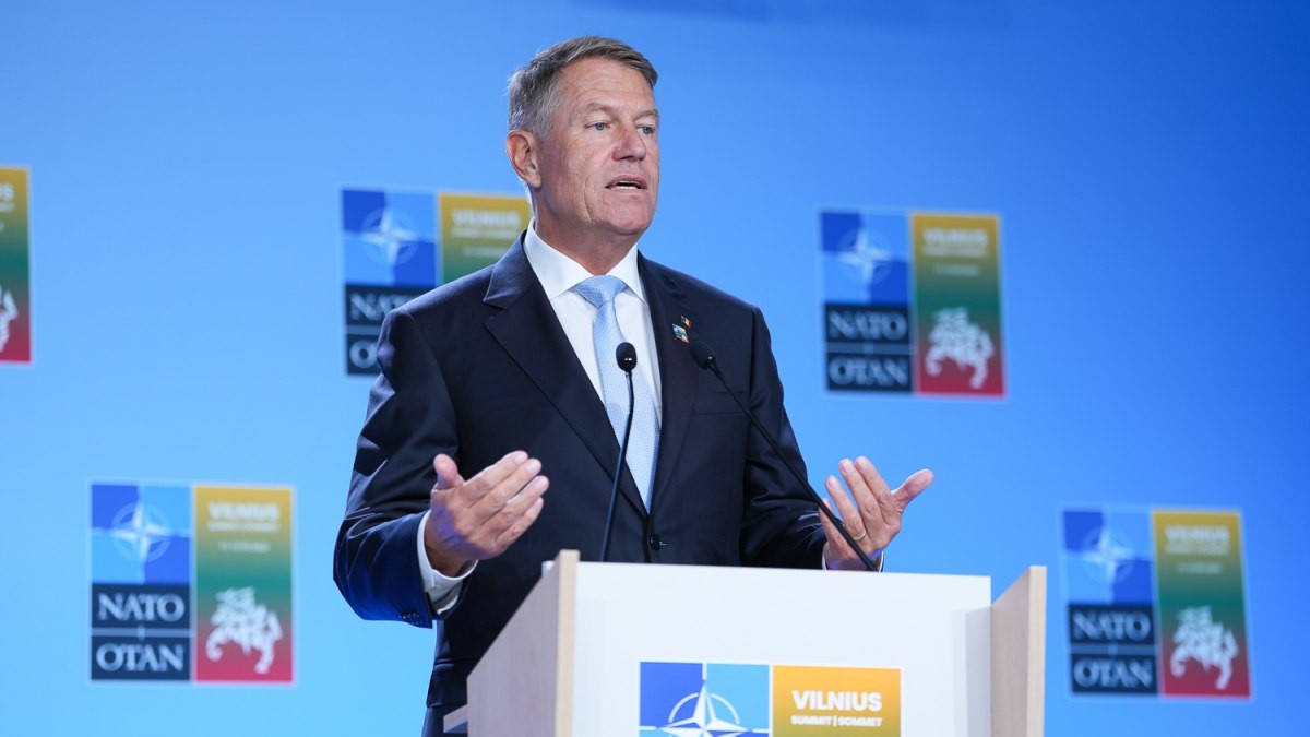 Klaus Iohanhnis, declarație de presă înaintea Summitului NATO de la Vilnius. Foto: Administrația Prezidențială