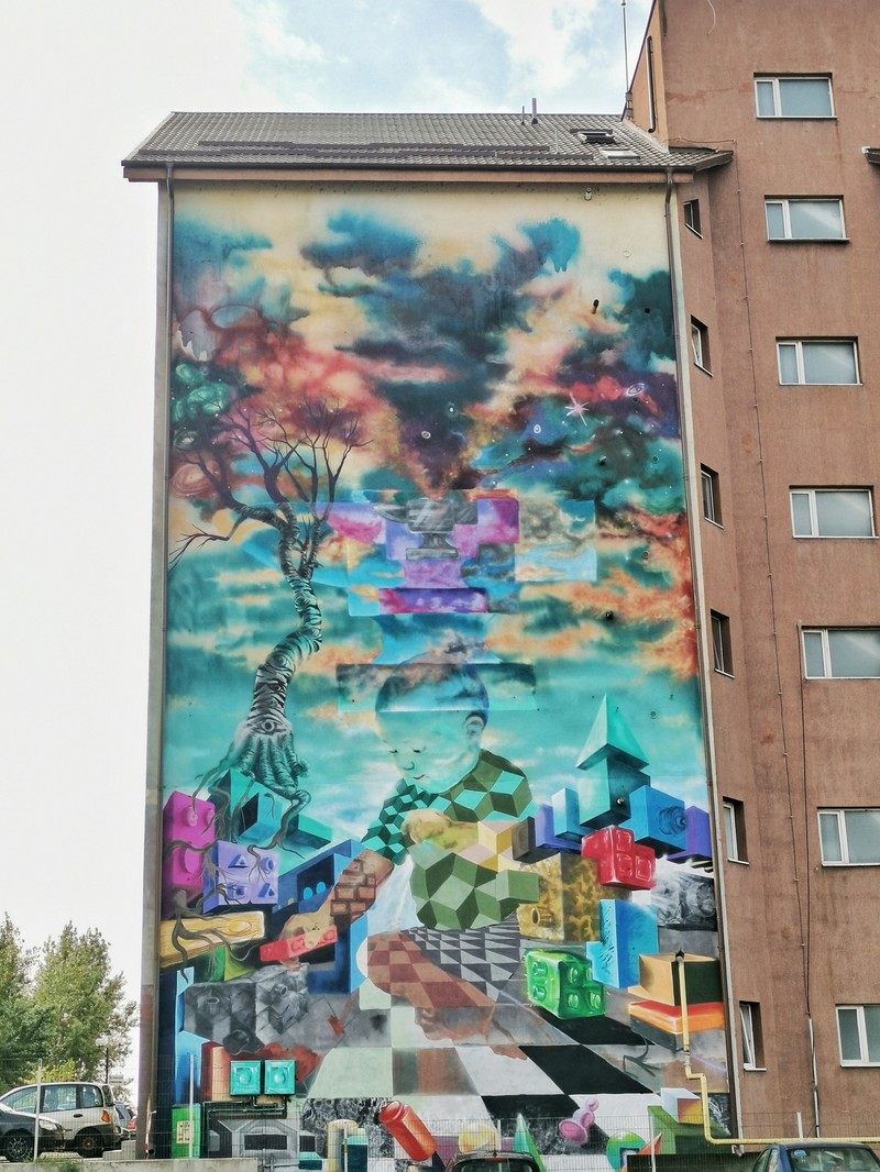 Lucrarea reprezintă portretul unui nevăzător care își imaginează universul său | Foto: Bacău.net
