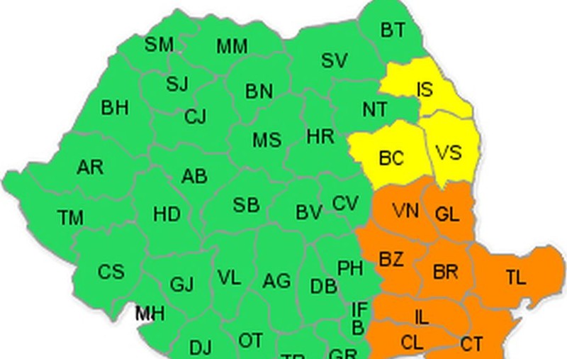 CODUL GALBEN de NINSORI, RESTRÂNS LA TREI JUDEŢE! Iată CE ZONE SUNT ÎN CONTINUARE AFECTATE de vremea rea