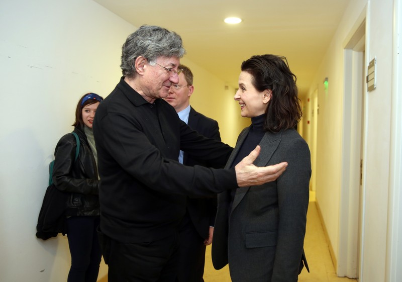 Juliette Binoche și Ion Caramitru, la TNB FOTO: Florin Ghioca