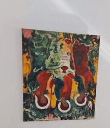 Imagine cu opera care a fost scoasă din expoziție cu o zi înainte de deschidere.