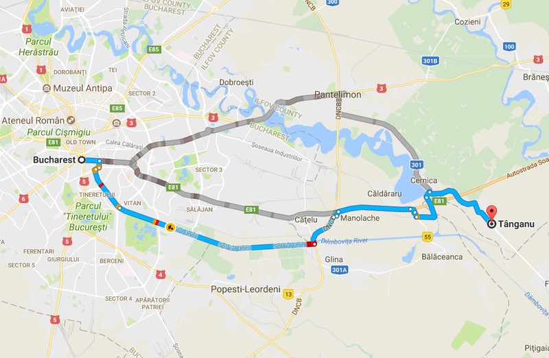 Harta Bucuresti-Tanganu