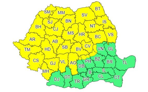 Cod galben de instabilitate în cea mai mare parte a țării | Foto: meteoromania.ro
