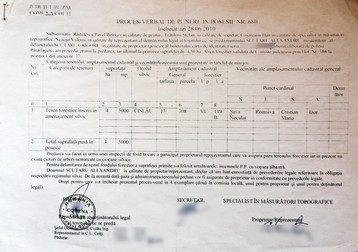 Procesul-verbal prin care Alexandru Scutaru a fost pus în posesie, în 2010, doar pe hârtie