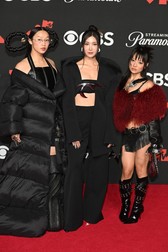 Audrey Nuna, EJAE and Rei Ami of HUNTR/X 2025 MTV VMA Video Music Awards, Arrivals, New York, USA - 07 Sept 2025,Image: 1035124624, License: Rights-managed, Restrictions: , Model Release: no
