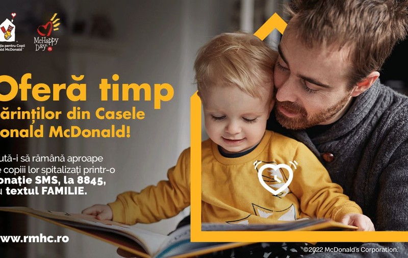 Campania McHappy Day OFERĂ TIMP părinților din România, pentru ca aceștia să-l poată petrece alături de copiii lor internați
