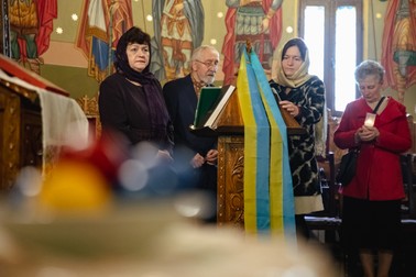De la stânga, Jaroslava Kolotylo, Teodor Popovici și Natalia Pancec-Colotelo. Foto: Eli Driu / Libertatea