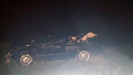 BMW-ul în care a murit Maia. Fetița de 3 ani nu era în scaun special pentru copii. Foto: Vremea Nouă
