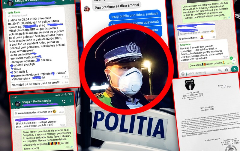Mesaje interne din Poliție cu dovada că șefii le cer să aplice mai multe sancțiuni în Starea de Urgență. Comisar șef: ”Vedeți că se poate când se vrea”. Agent: ”Și eu mai mint, dar nici chiar așa”