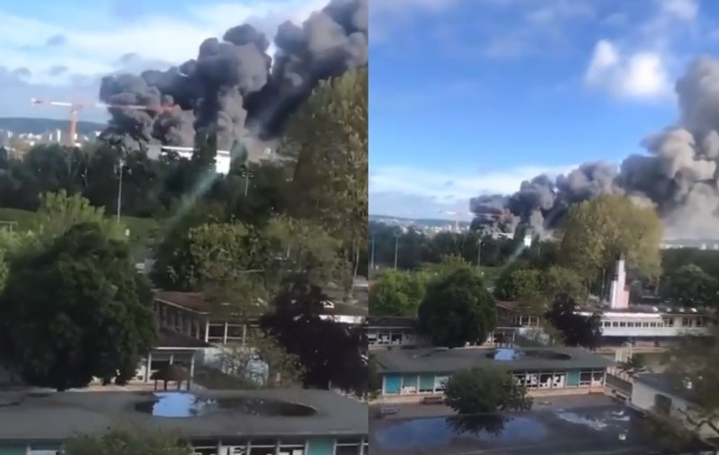 Incendiu la periferia Parisului. Norul de fum este vizibil pe câţiva kilometri