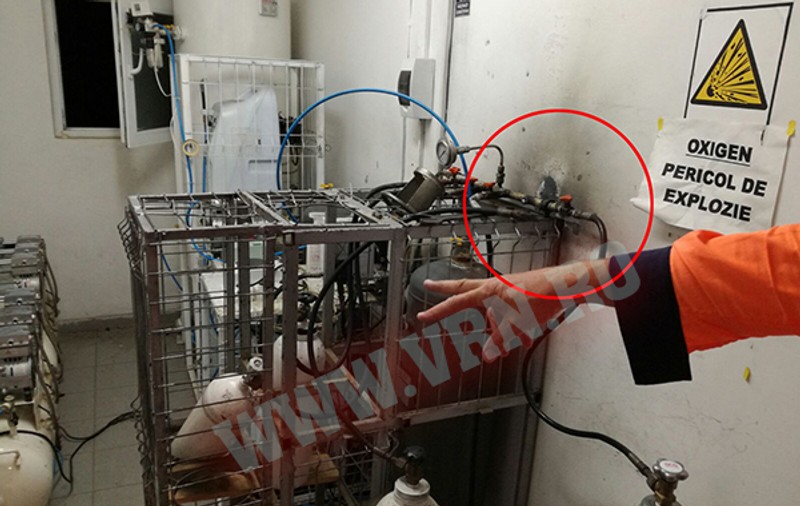 Explozie la Ambulanța Vaslui. Un ambulanțier, rănit de un tub de oxigen care a sărit în aer