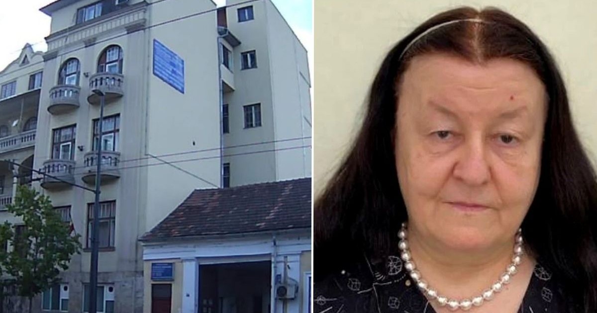 colaj foto format din două imagini: imagiea din stânga arată Spitalul de Pediatrie 1 din Cluj-Napoca iar imaginea din dreapta arată imaginea medicului pediatru Eva Kiss