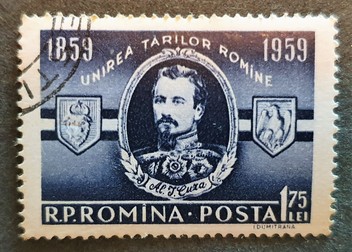Timbru postal cu ALexandru Ioan cuza, la 100 de ani de la Unirea Mica