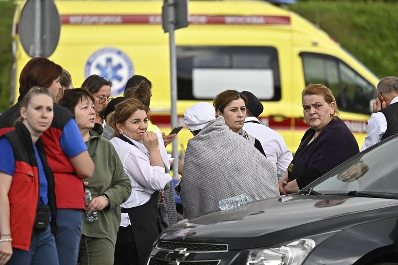 MOSCOW, RUSSIA - JULY 22: A view from the area after a hot water pipe bursts, in Moscow, Russia on July 22, 2023. Four people were killed on Saturday in Russia when a hot water pipe burst in a Moscow shopping mall, the city mayor said. The rescue services and medical personnel are still on the scene. Sefa Karacan / Anadolu Agency/ABACAPRESS.COM,Image: 791195587, License: Rights-managed, Restrictions: , Model Release: no