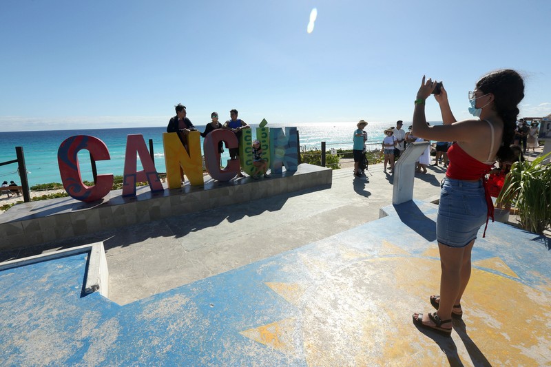 Stațiunea Cancun, din peninsula Yucatan, pe coasta Golfului Mexic