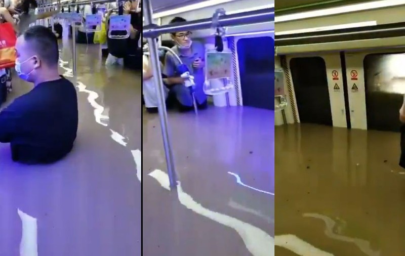 Pasagerii unui metrou din China, surprinşi de inundaţii. „Apa mi-a ajuns la piept”