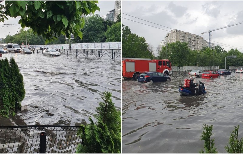Sudul Bucureștiului, sub apă după ploaia torențială de vineri seară