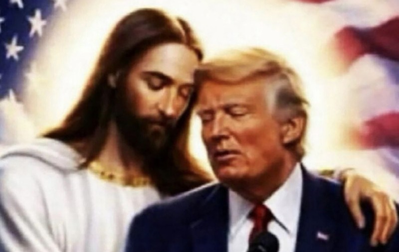 Donald Trump șochează din nou cu o imagine în care Iisus îl îmbrățișează, la două zile după ce a șters o postare similară
