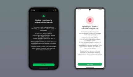 Mesajul care îți apare pe WhatsApp dacă nu folosești o versiune recentă a sistemului de operare al telefonului.