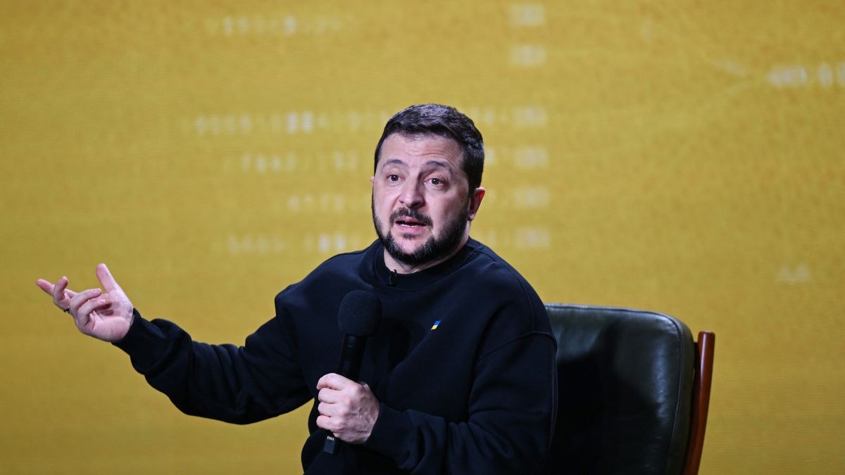 Volodomir Zelenski, în cadrul unei conferințe de presă