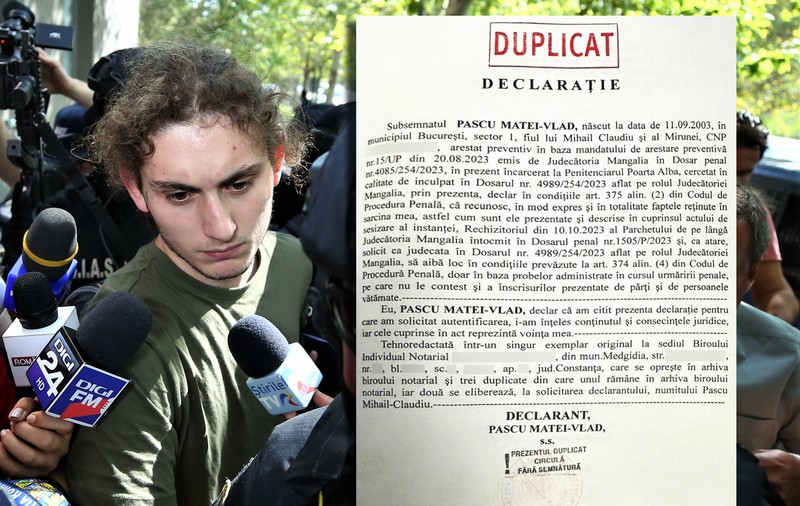 EXCLUSIV. Cum arată declaraţia lui Vlad Pascu de recunoaştere a faptelor prin care ar putea obţine o pedeapsă mai mică în dosarul accidentului de lângă 2 Mai