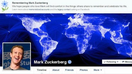 Facebook a anunțat din cauza unei erori mortea lui Mark Zuckerberg și a altor utilizatori ai rețelei